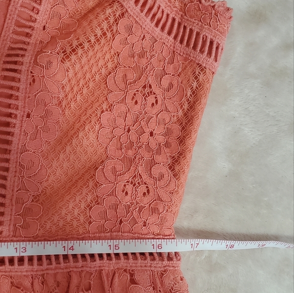 Like NEW Pretty Peach Allover Lace Sleeveless Dress Sz L Xhilaration - Picture 13 of 13